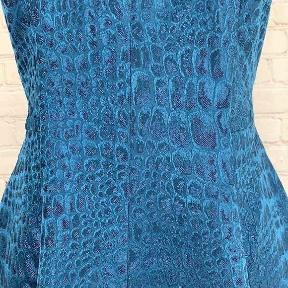 ANNE Klein V Neck Fit Flare Jacquard Dress 2 - Picture 10 of 15